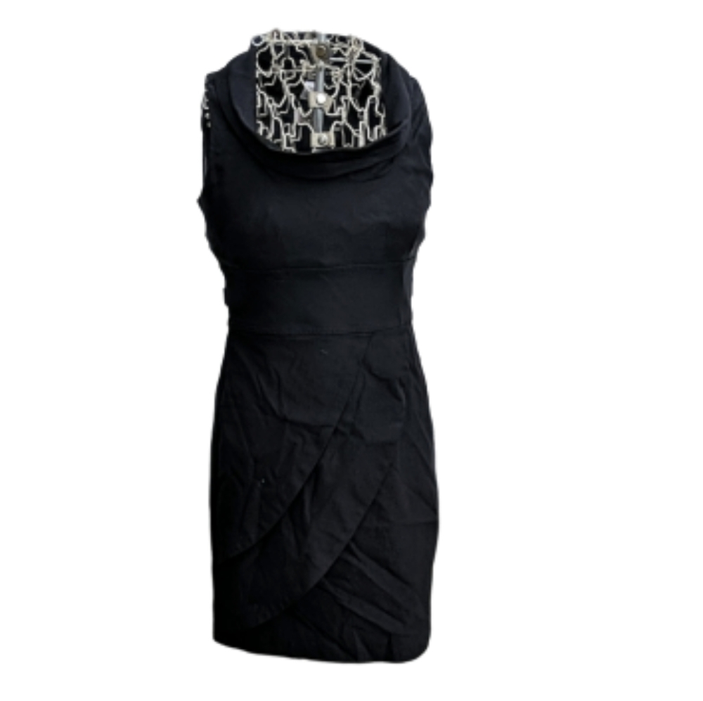 TeezeMe black midi dress with belt